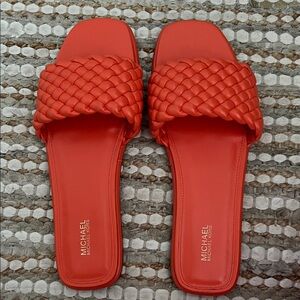 Michael Kors Women's Vibrant Orange Braided Sandals